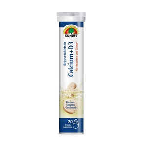 Вітаміни SUNLIFE (Санлайф) Calcium + D3 Brausetabletten Кальцій + вітамін Д3 таблетки шипучі туба 20 шт